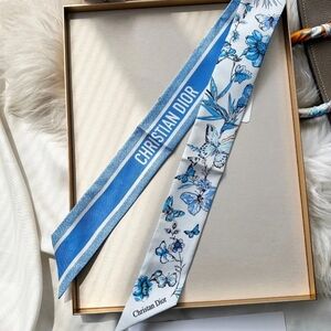 Dior White and Blue Floral Twillie GWP